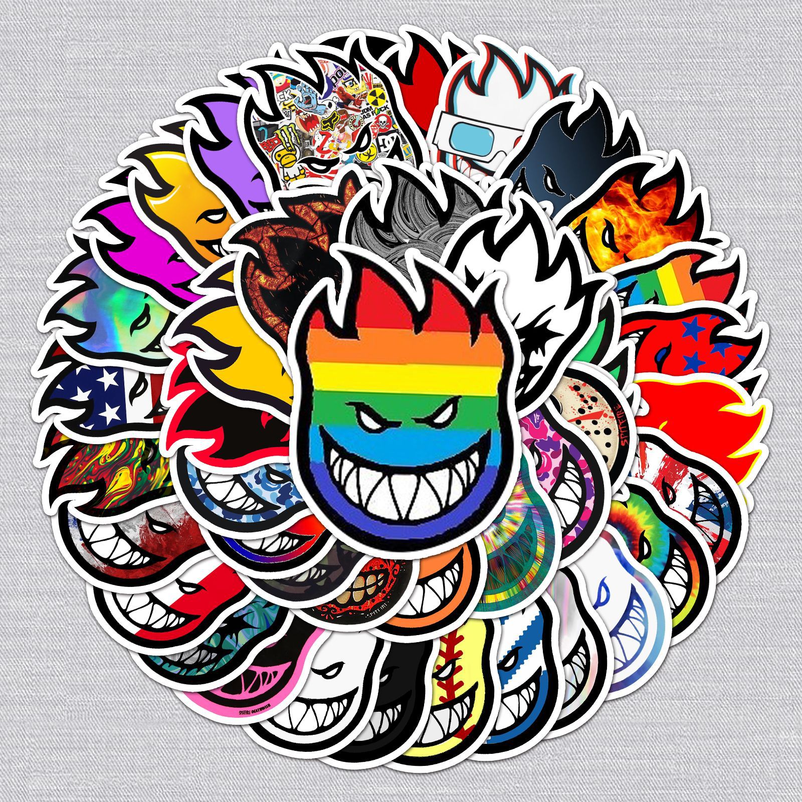 Picture of 50 small fire graffiti stickers personalized cross-border cool tide brand DIY skateboard cup luggage stickers wholesale
