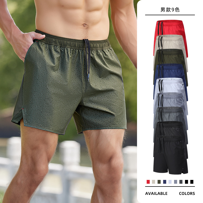Summer Cross-Border New Men's Casual Shorts Spliced ​​Breathable Quick-Drying Shorts Outdoor Large Size Running Fitness Shorts