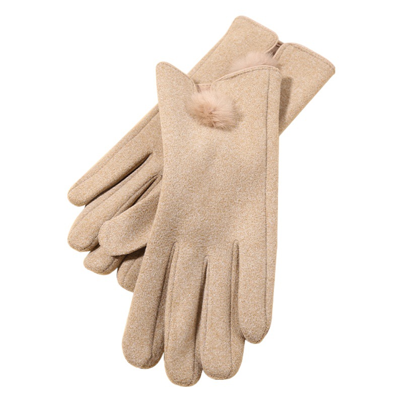 Women's Korean-style winter fleece thermal gloves Korean-style fleece-lined thickened autumn and winter gloves cycling windproof gloves