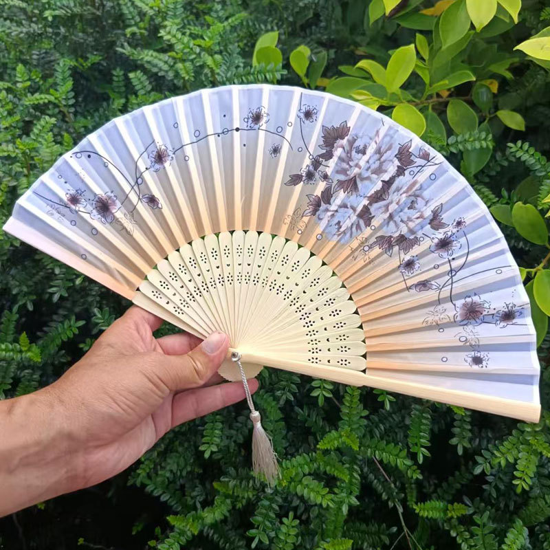 Picture of Folding Fan Bamboo Ancient Fan Student Girl Chinese Style Small Fan Scenic Spot Export Wholesale Retail Gift Decorative Fan