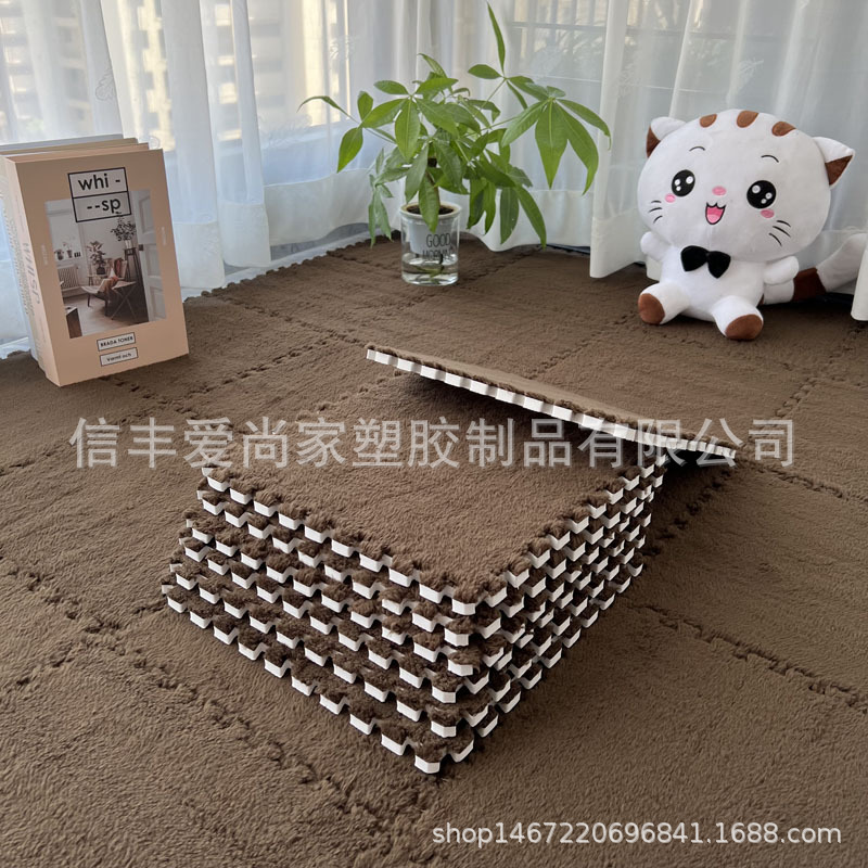 Picture of Bedside carpet bedroom full-bed room plush stitching foam floor mat cut tatami mat stain-resistant household