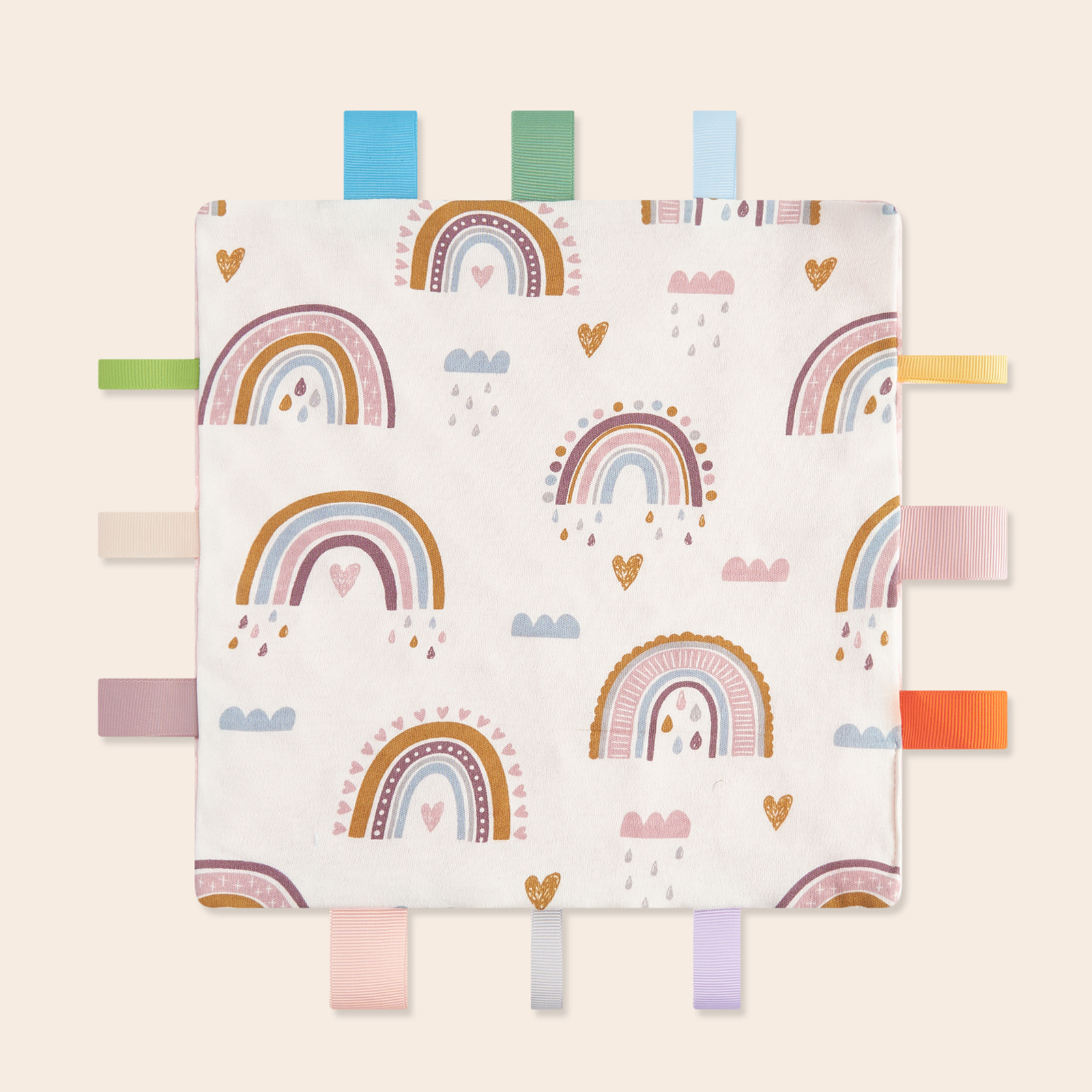 Picture of Yinmei baby beanie label cartoon soothing towel newborn beanie handkerchief baby sleeping soothing towel doll
