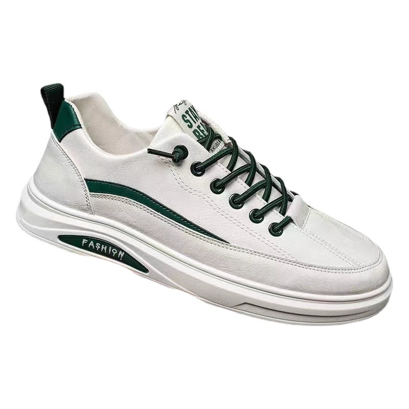 sneaker Men's 2025 New Korean Style Fashionable Leather White Shoes Low-top Flat Sneakers Non-slip Casual Shoes for Men