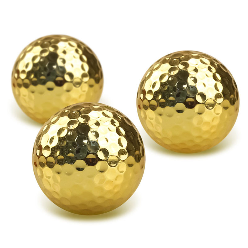Picture of Golf ball electroplated ball double layer triple layer ball golden silver metal ball sarin gift ball golf practice ball