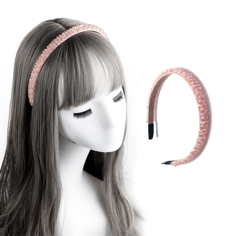 Picture of Korean style hairband luxury High sense four rows of bright crystal beaded hairband fashion sweet hair accessories wholesale