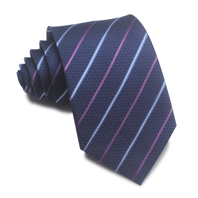 Picture of 25 New 8cm Polyester Jacquard Stripesd Tie 7cm Men's and Women's Business Formal Wear Casual High-End Red Black Blue
