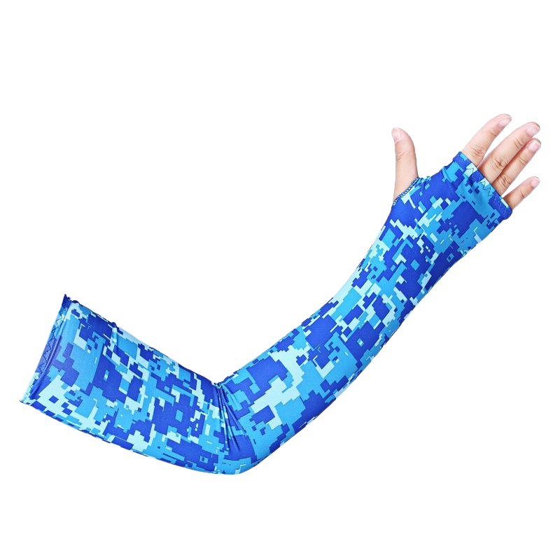 Outdoor Sun Protection Ice Silk Sleeves Mountain Climbing and Cycling Camouflage Enlarged and Longed Fingerless Sleeves Bicycle Fishing Sleeves