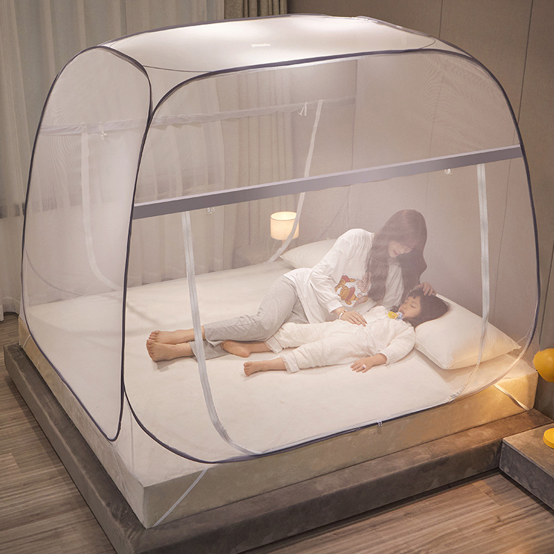Picture of Summer New Mosquito Net Installation-free Yurt Tent Zipper Bottom One-piece Wire Trellis Foldable Household