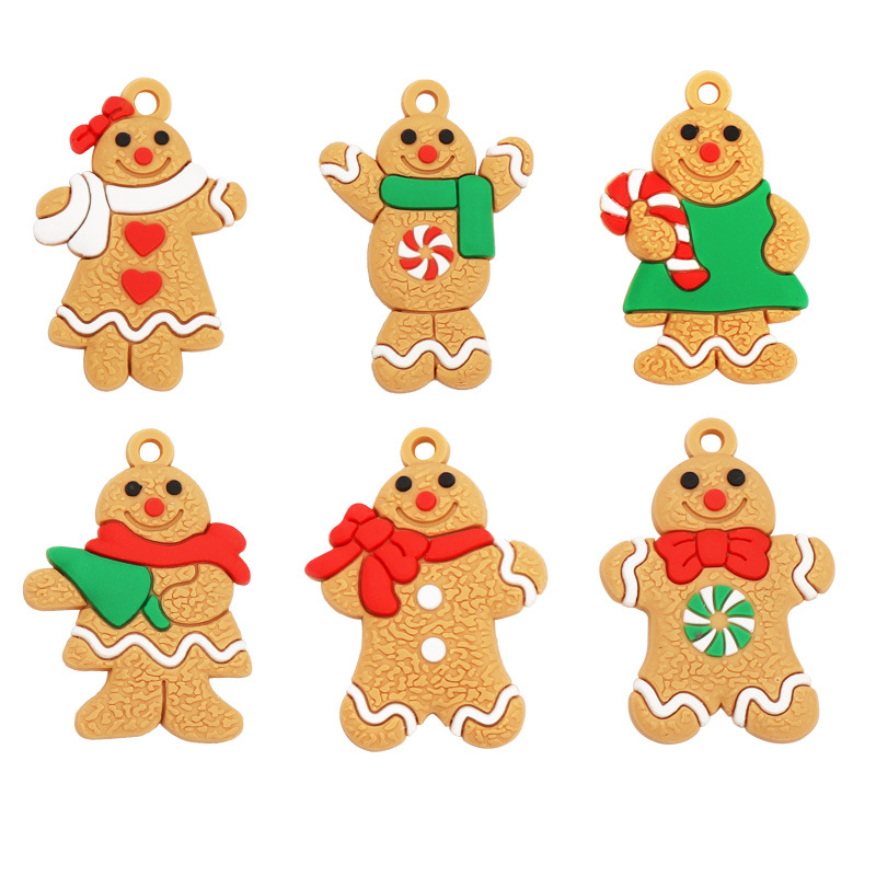 Christmas gingerbread man cross-border pvc Christmas decoration new Christmas tree gingerbread man pendant support to map customization