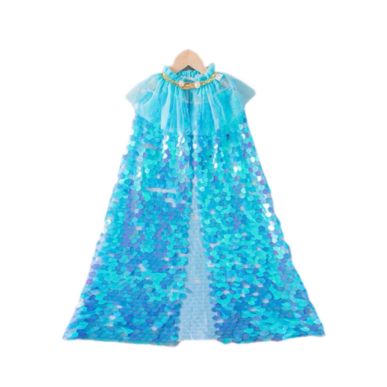 Sequin Princess Cloak for Kidsren and Girls with Mesh Collar Cloak Birthday Cloak for Kidsren and Middle-Aged Kidsren Performance Shawl for Infants and Kidsren