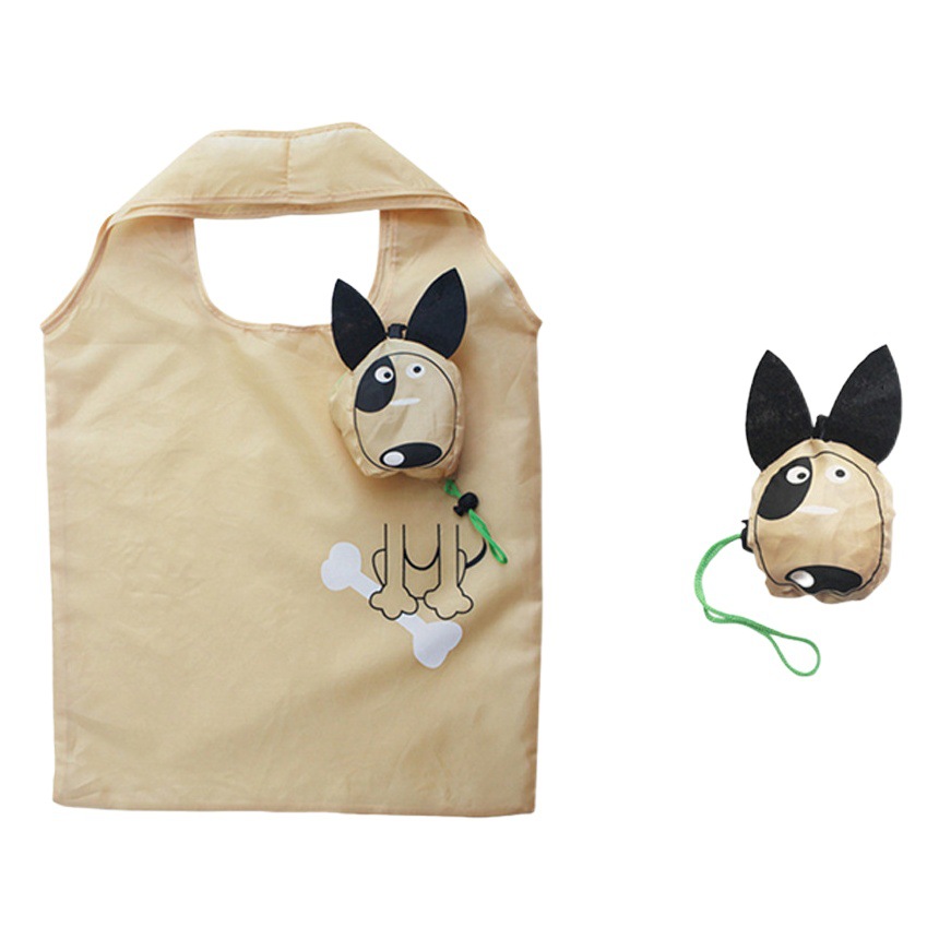 ins Style Simple Cartoon Puppy Foldable Shopping Bag Portable Large Capacity Environmental Bag Tote Bag