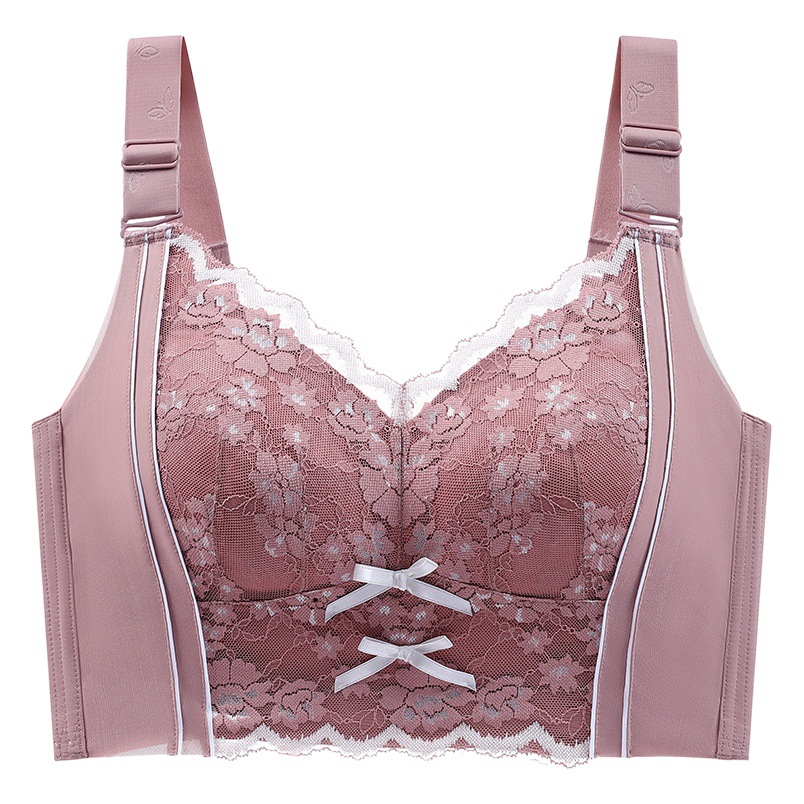 Adjustable underwear Women's Big chest small chest push up breast bra lace upper support correction external expansion drooping bra
