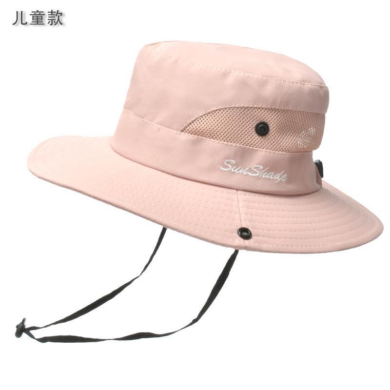 Picture of Cross-Border Summer Women's Outdoor Sun Hat Ponytail Hole Fisherman Hat Sun Protection Sun Hat Breathable Mountaineering Hat Parent-Child Style