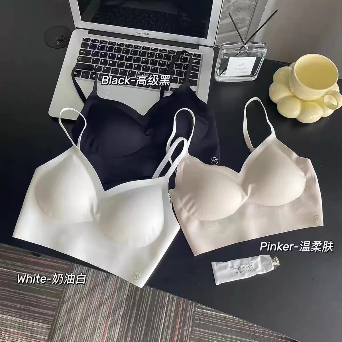 U-shaped beautiful back underwear women's small breast gathered seamless triangle cup backless bra suspender wear summer thin bra