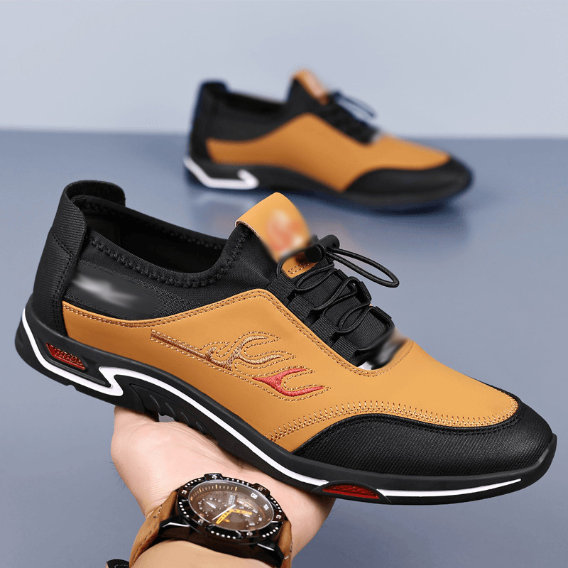 2025 Spring New Men's Shoes Shallow Mouth Shoes Men's Casual Shoes Popular British Style Foreign Trade Hot Style Yellow Brown No