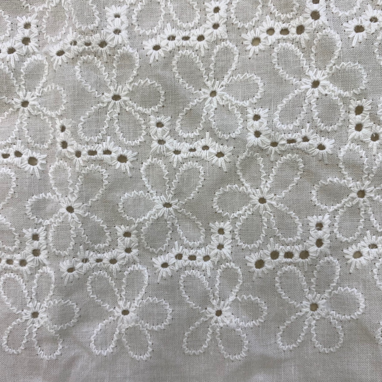 Cotton Hollow-out Embroidery Dress Flower Lace Daisy Fashion Bubble Fine Flower Classic White Chrysanthemum