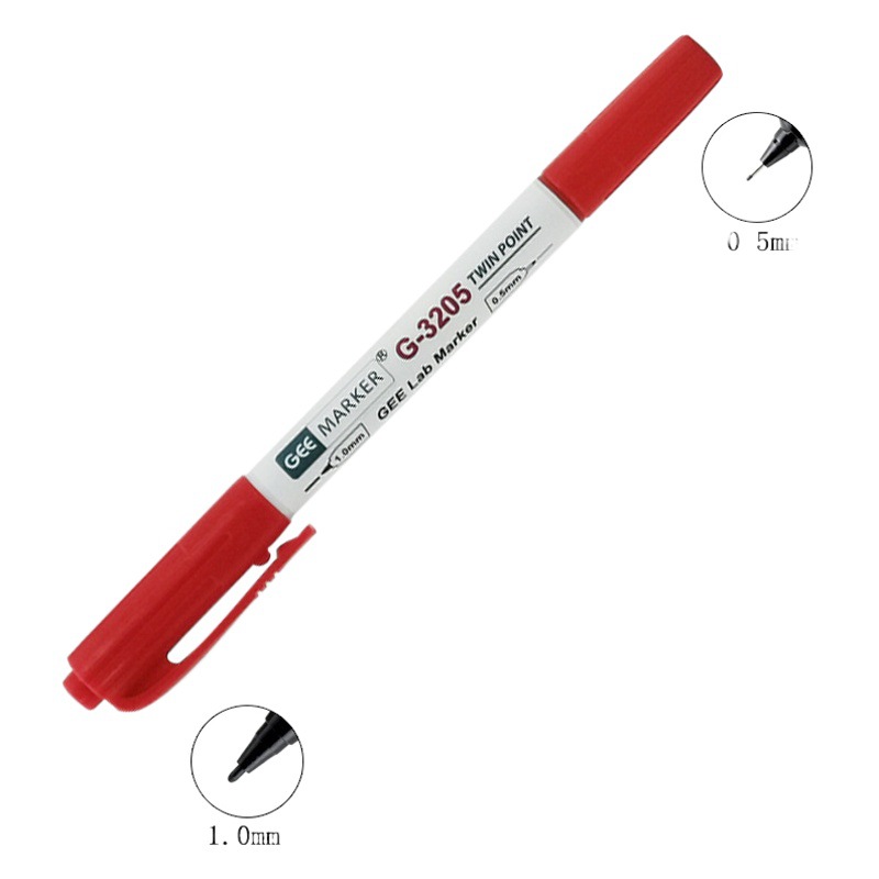 GEE Laboratory Anti-alcohol Double-head Marker Pen G-3205 Oily Waterproof Low Temperature Resistant Glass Test Tube Marker Pen