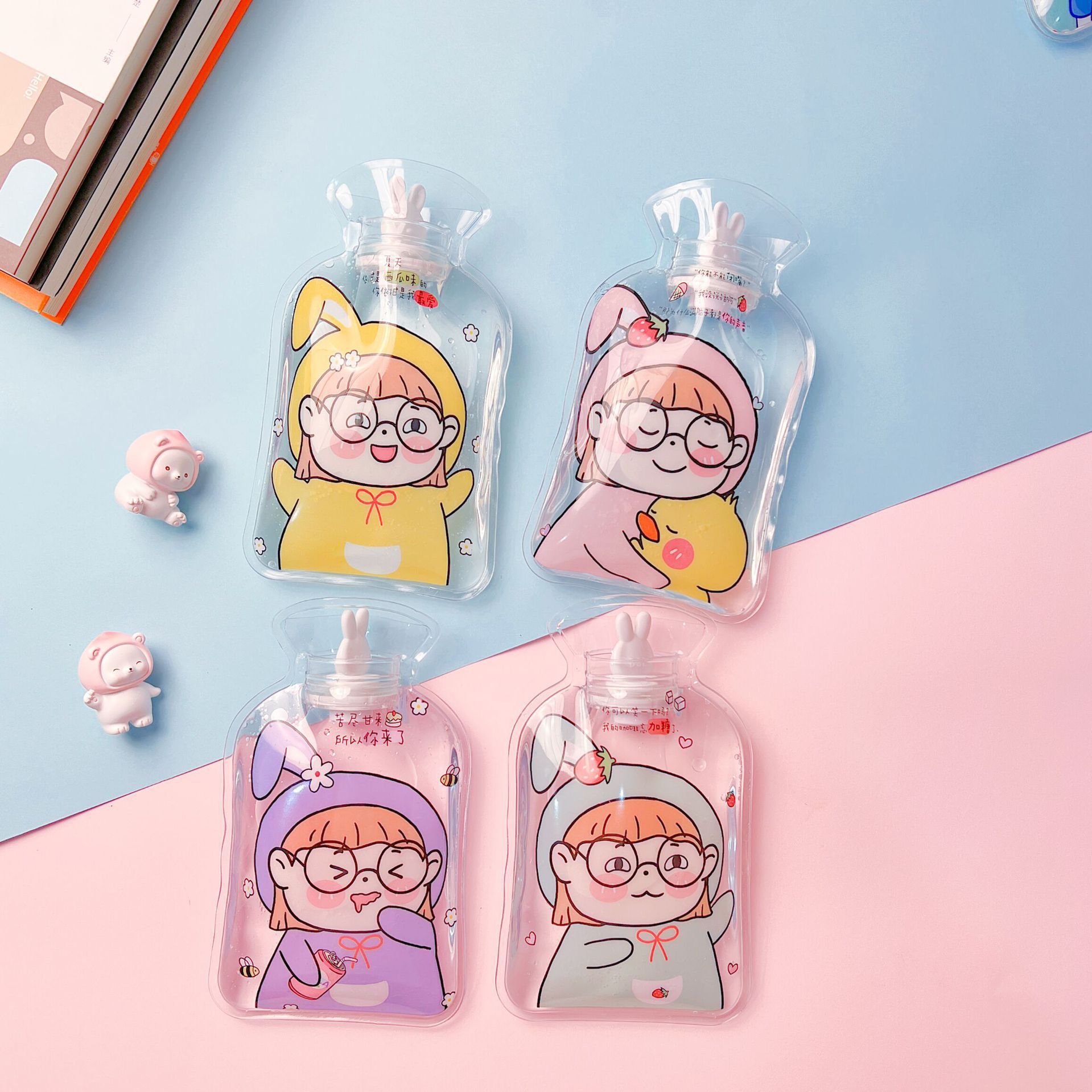 Picture of Water-Filled Hot Water Bottle, Thickened Transparent Pvc Hand Warmer, Water-Filled Hand Warmer, Hot Compress for Bloating, Wholesale, Cute and Portable