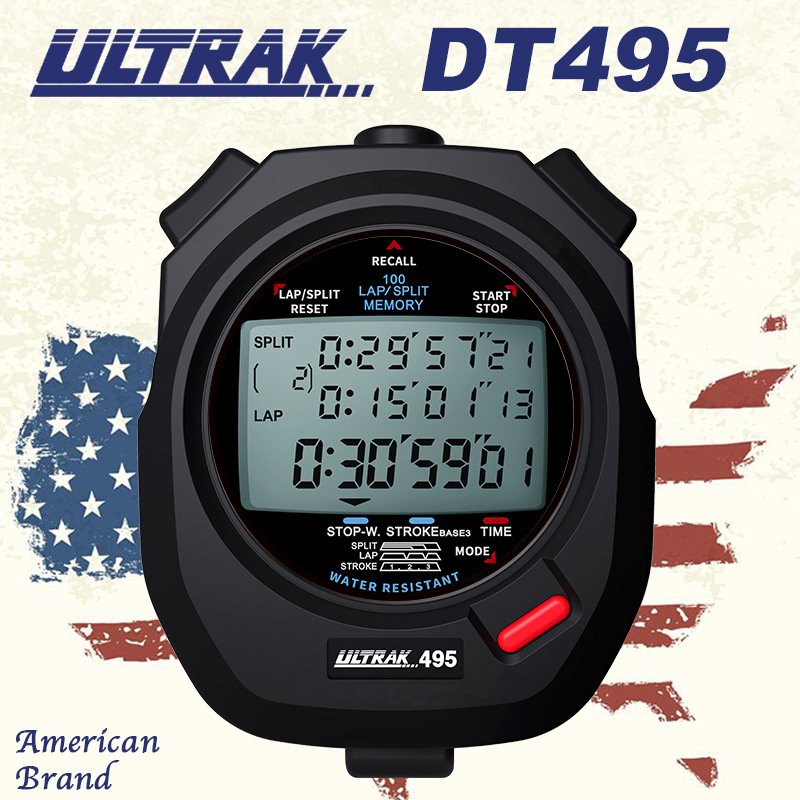 HJ OSEC ULTRAK stopwatch DT495 three rows 100 track memory waterproof running fitness professional competition