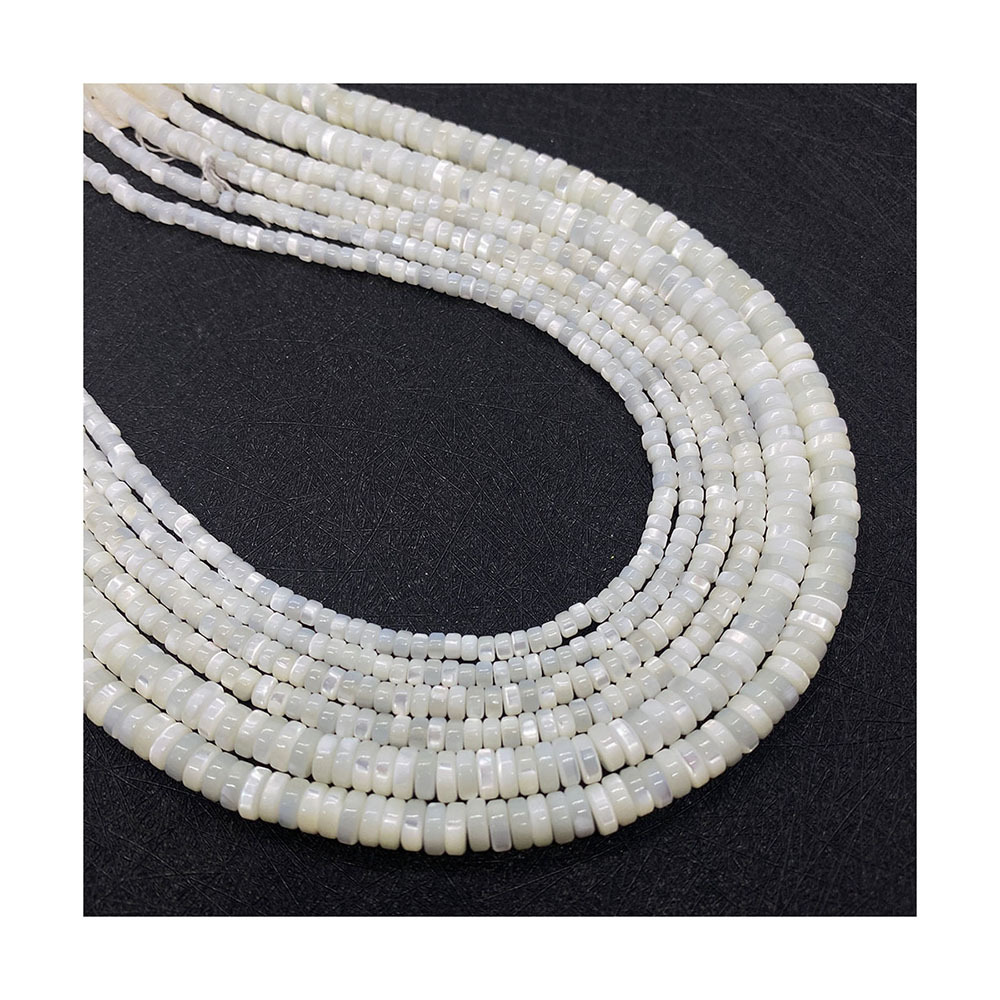 Picture of Amazon Explosions Natural Sea Water Shell Polished Beads White Butterfly Shell Wheel Beaded DIY Necklace Bracelet Accessories