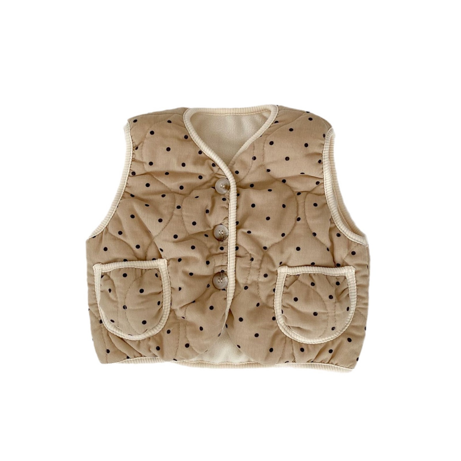 Picture of 0-3 years old children's vest Korean-style polka dot quilted male and female baby outer wear thickened warm baby cotton vest vest