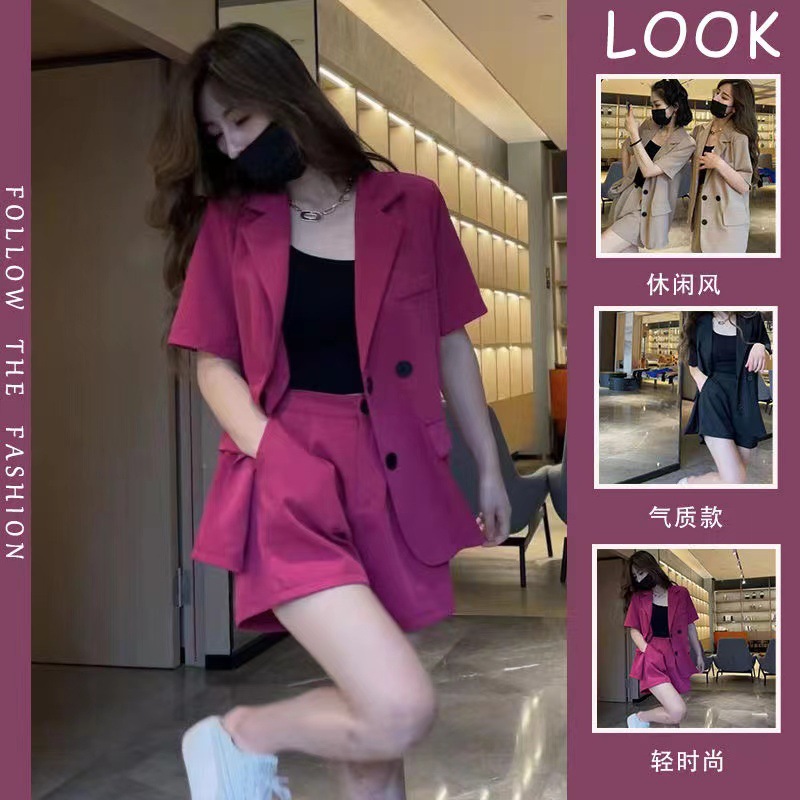 Suit suit Women's Clothing Summer Korean Style Loose Temperament College Style Age-reducing Gentle Style Professional Cool Sagging Anti-wrinkle
