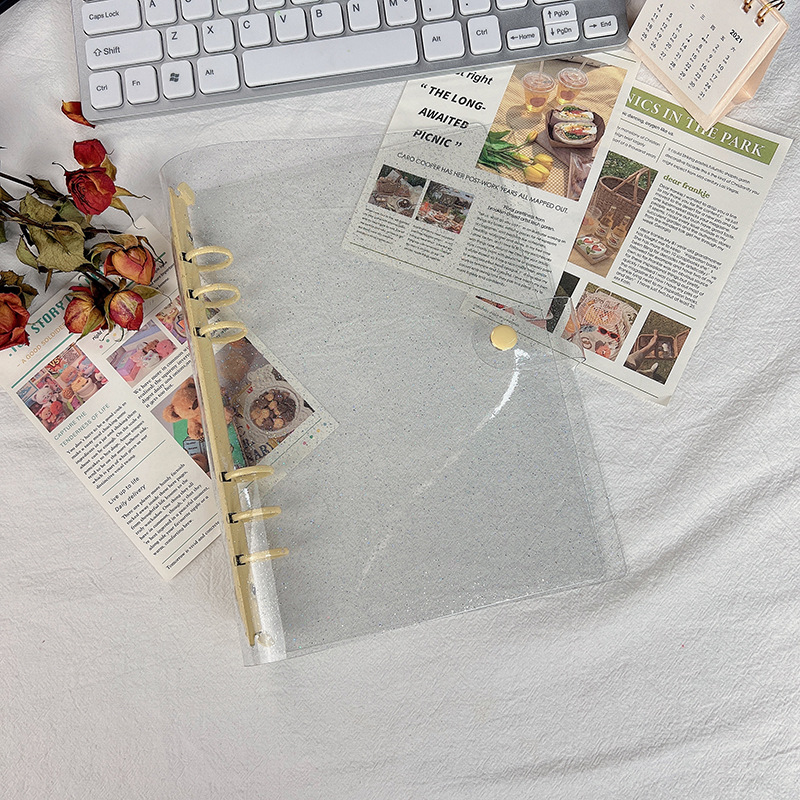 Picture of Ready-Made Pvc Transparent Binder Cover, Portable Travel Binder Set, Student Planner Notebook Binder Cover