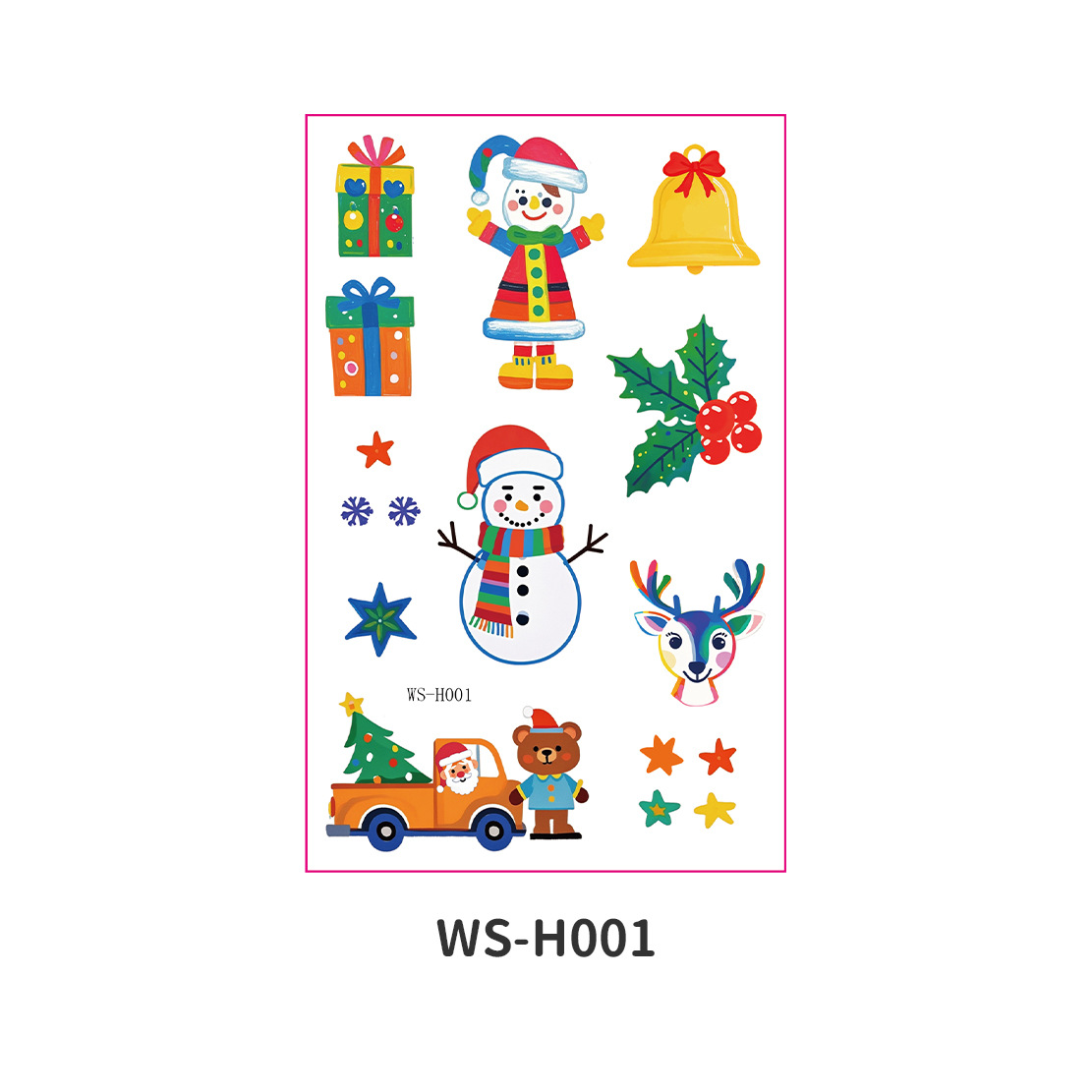 Picture of New Christmas Tattoo Sticker Children Cartoon Holiday Party Atmosphere Eco-friendly Waterproof Face Sticker Elk Tattoo Sticker