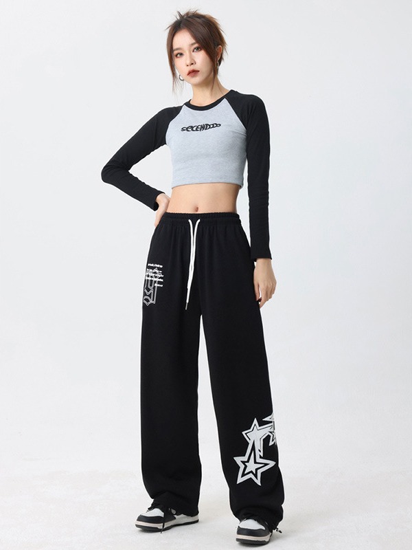 Picture of New American Sports Pants Women's 2023 Drawstring Printed Casual Pants Jazz Dance Hot Girl Sweatpants Fashion Brand