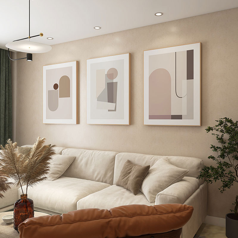 Morandi Color Living Room Decorative Painting Art Abstract Restaurant Mural Sofa Background Wall Hanging Painting Factory Wholesale