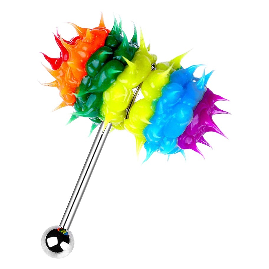 Cross-Border European and American Stainless Steel Vibrating Silicone Tongue Studs, Tongue Rings, Massage Body Piercing Jewelry, Tongue Accessories, Cross-Border Trendy Products