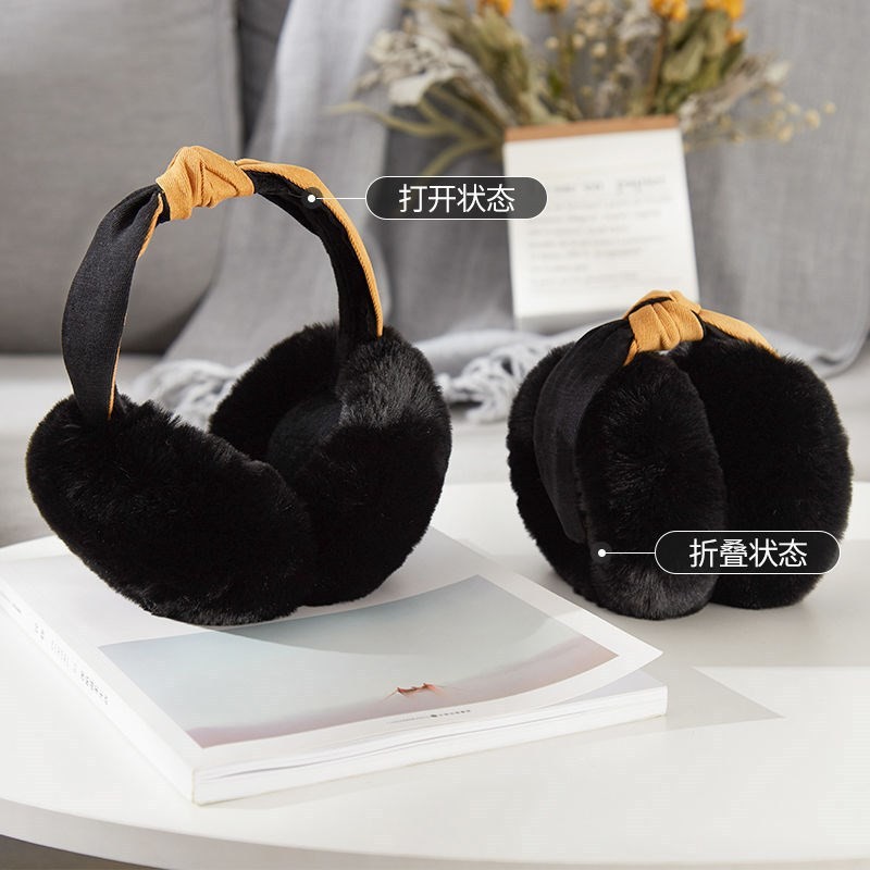 Picture of MEETSUNNY Sweet Girl Ear Warm Winter Cycling Commuter Ear Protection Plush Ear Bag Thickened Warm Earmuffs Women