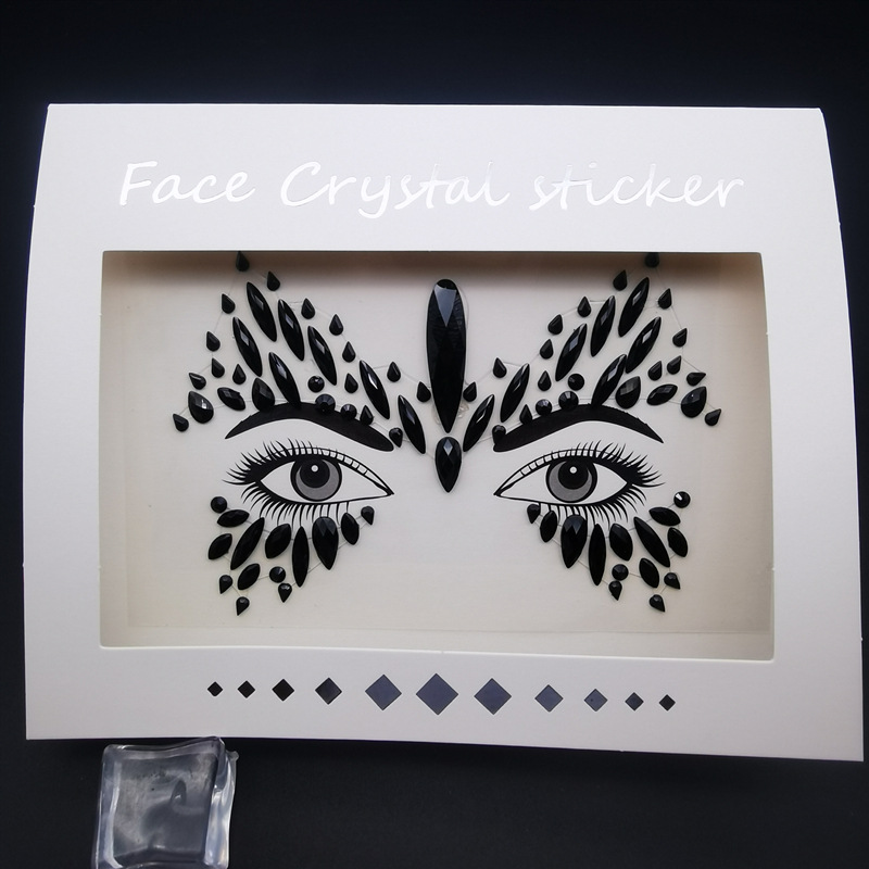 Picture of Internet Celebrity DIY Face Stickers, Eyebrow Stickers, Acrylic Accessories, Colorfulful Forehead Decoration, Masquerade Face Rhinestone Stickers