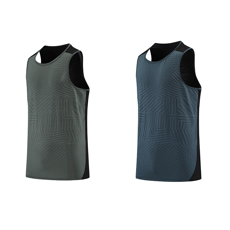Picture of Sports Vest Men's Fitness Quick-Drying Sleeveless Color-Blocked Vest Outdoor Basketball Training Hurdle Running Sports Vest