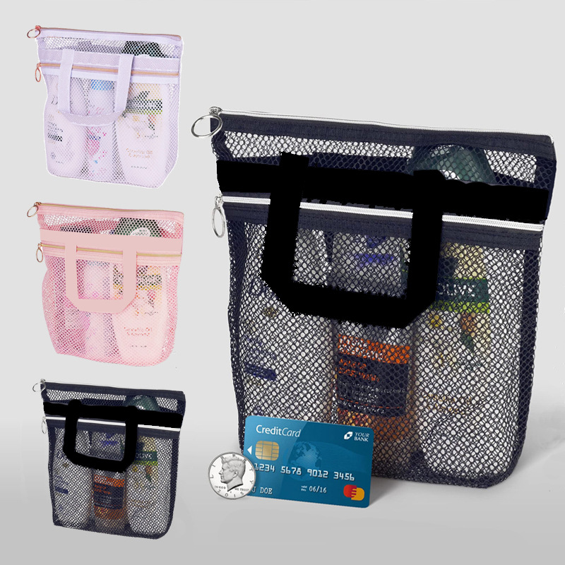 Picture of Cross-Border Visual Mesh Bathroom Toiletry Bag Cosmetic Bag Travel Portable Beach Bag Children's Toy Storage Bag