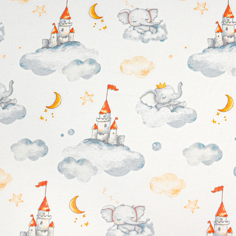 Picture of 130g cotton jersey printed class a combed single-sided cotton printed fabric spring and summer baby pajamas t-shirt fabric