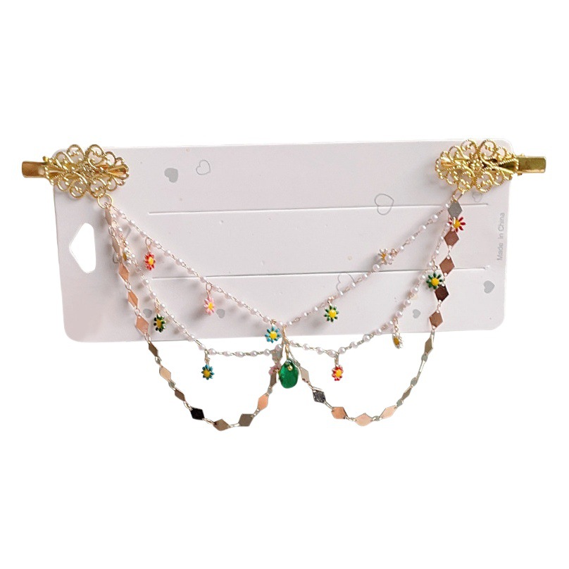 Forehead Chain New Chinese Style Kidsren's Hair Accessories Girls Han Dynasty Hairpin Ancient Style Hairpin Butterfly Tassel Headdress Forehead Chain