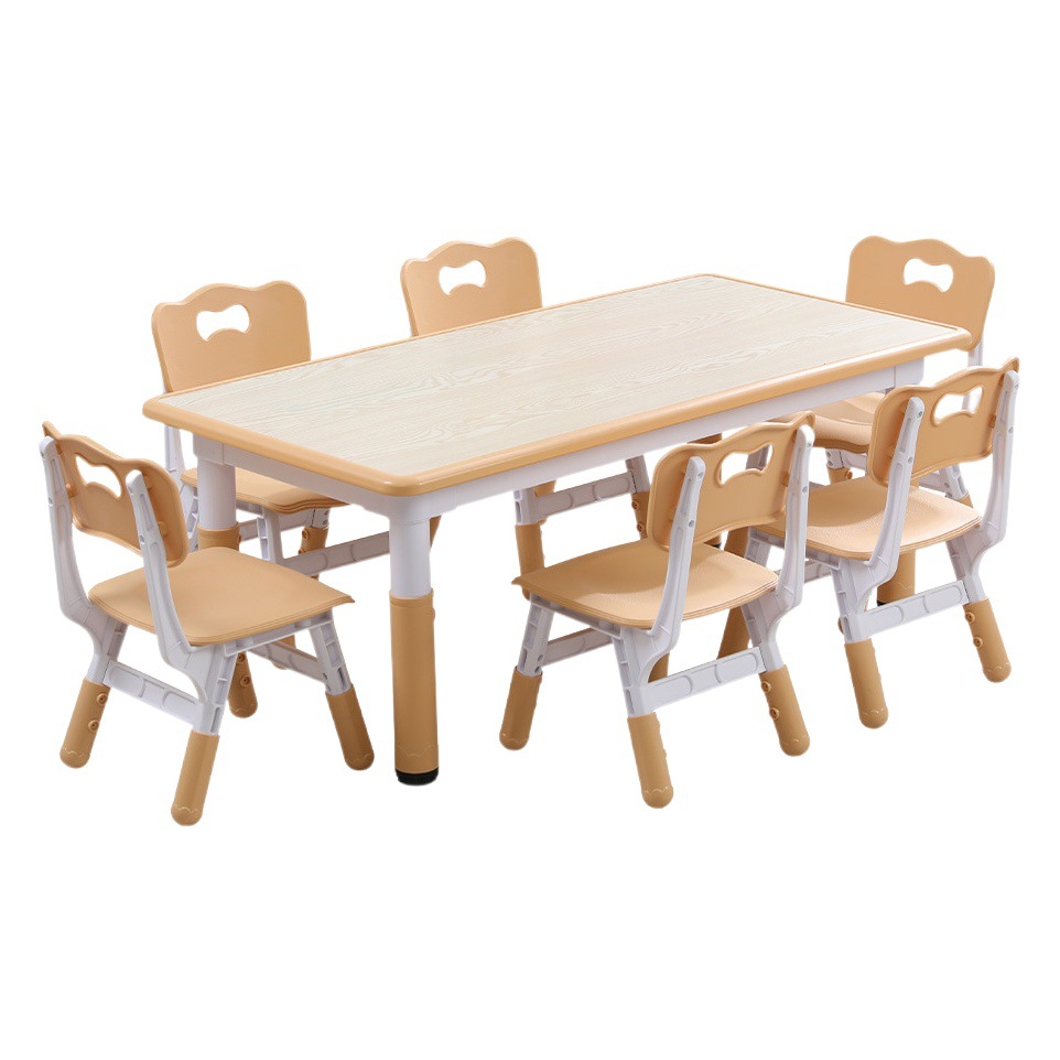 Kindergarten Tables and Chairs Baby Early Education Learning Games Table and Chair Children's Adjustable Plastic Table and Chair Set