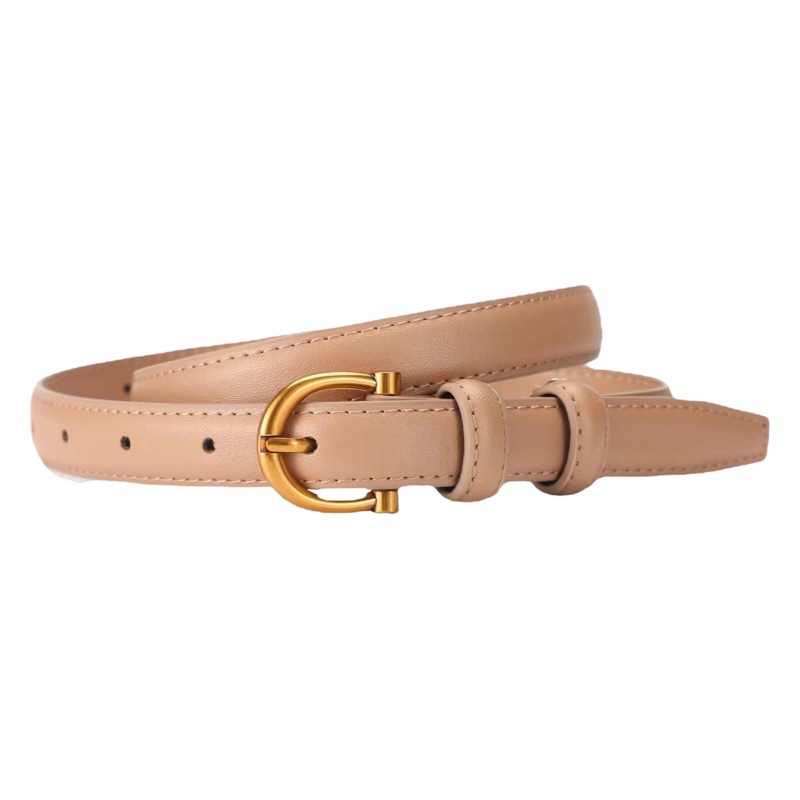 Women's New Leather Belt, Thin Leather Belt for Women, Versatile Decorative Leather, Korean Style Trendy Fashion with Suit Pants, Cross-Border