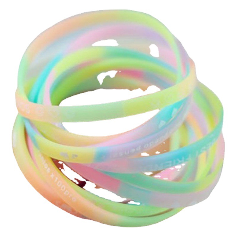 Korean Couple Fluorescent Luminous Soft Rubber Silicone Waterproof Bracelet Bracelet Bracelet Trendy Hand Jewelry for Men and Women