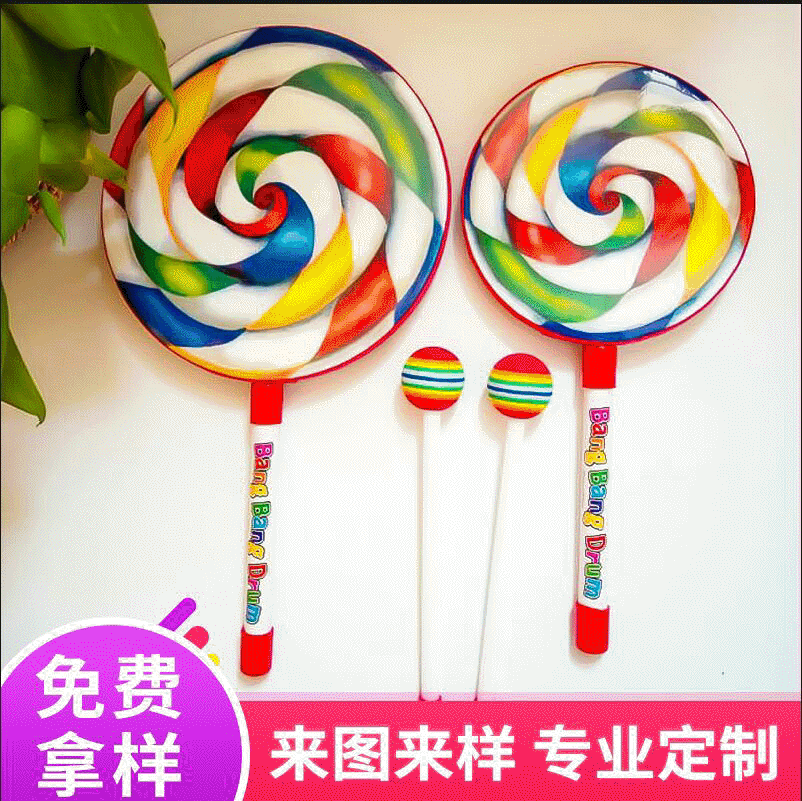 Factory wholesale puzzle science and education lollipop drum children's percussion instrument 6 inch lollipop drum