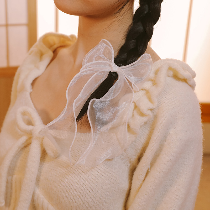 Picture of White Socks for Women Lolita Cute Soft Girl Silks and Satins Lace Mid-Calf Long Socks Lolita Uniform Jk Bow