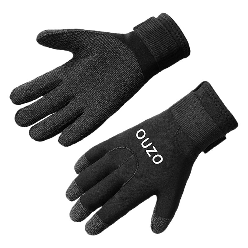 OUZO 5mm diving gloves thickened warm wear-resistant cut-resistant stab-resistant CR Kevlar gloves catch fish gloves factory