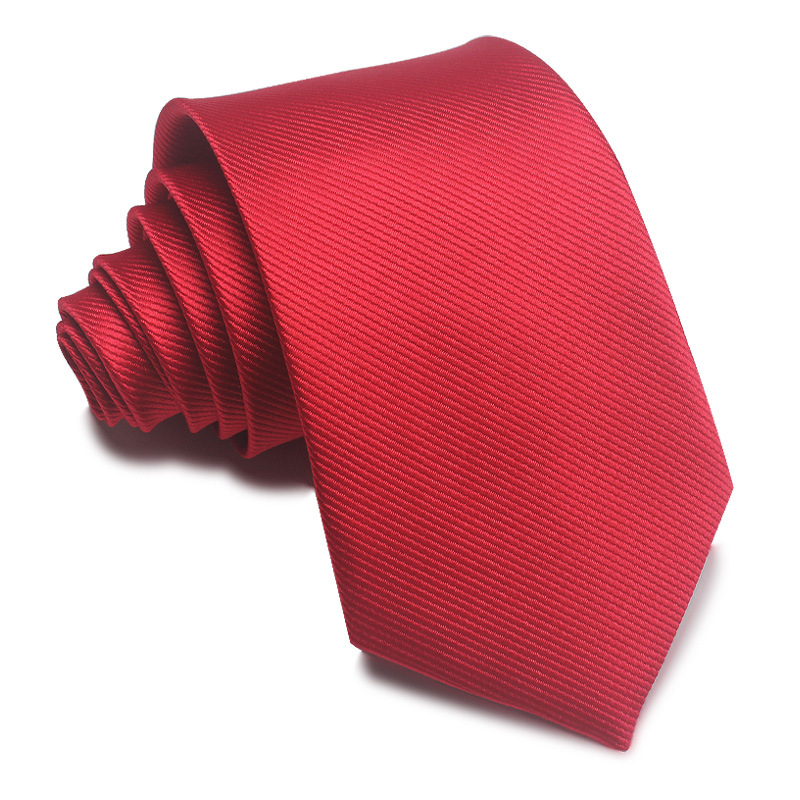 Picture of 25 New 8cm Polyester Jacquard Stripesd Tie 7cm Men's and Women's Business Formal Wear Casual High-End Red Black Blue