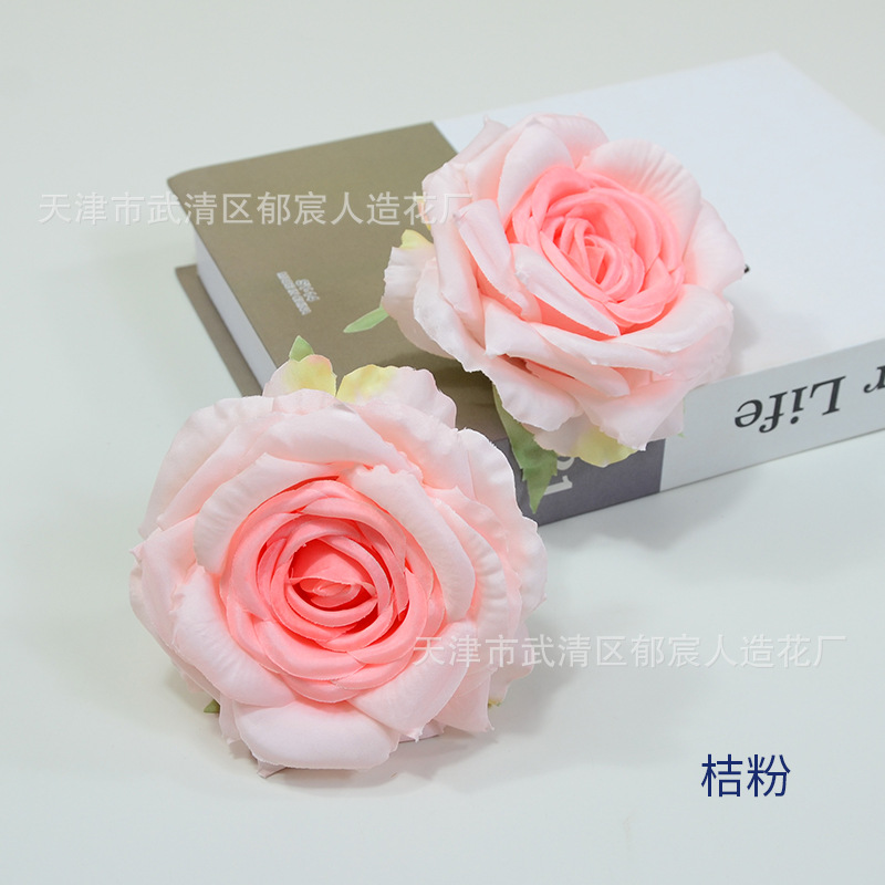 Picture of Simulated Flower Curled Rose Flower 12cm Safe Rose Wedding Background Wall Decoration Arch Flower Arrangement Gift Box with Flowers