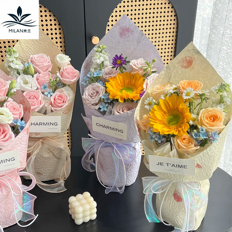 Hand-Torn Petals Dongba Paper Fenghua Paper Waterproof Flower Wrapping Paper Bouquet Gift Wrapping Paper DIY Floral Paper Wholesale