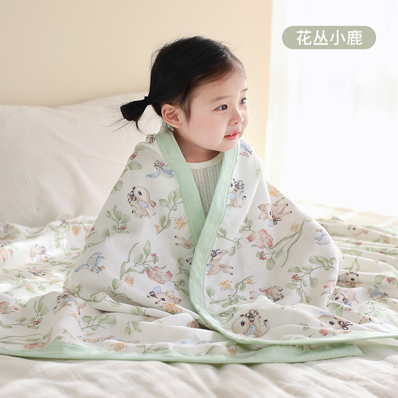 Picture of Baby blanket cartoon four-layer bamboo cotton gauze quilt class a spring and summer newborn children nap baby quilt