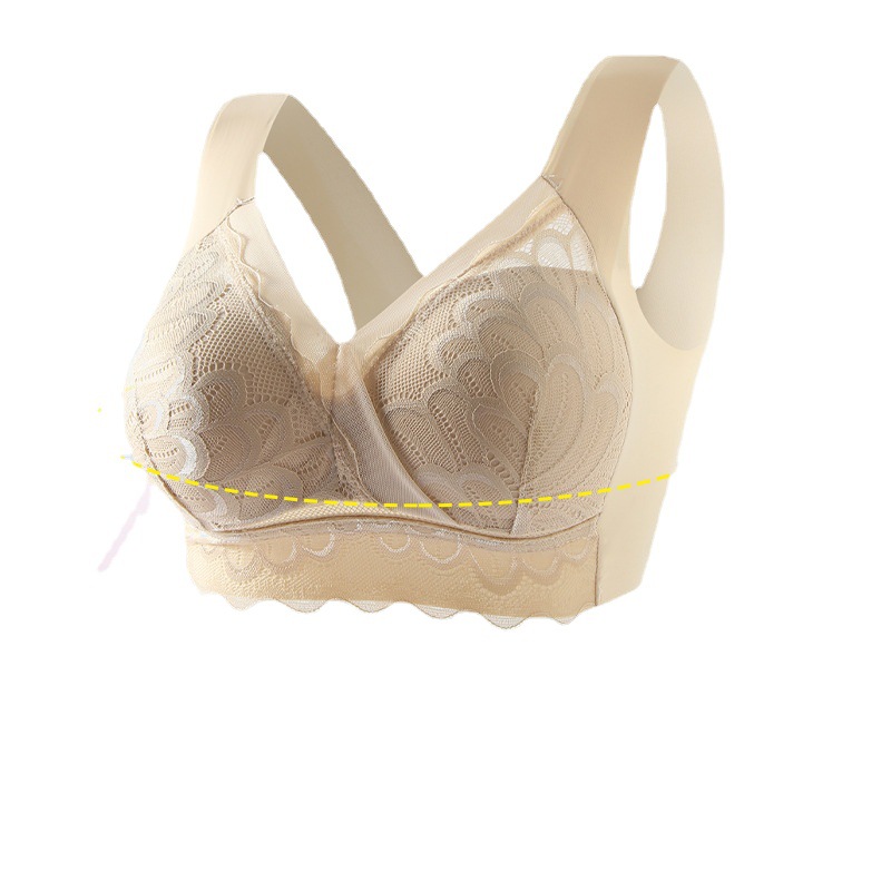 Picture of Cross-border new foreign trade plus size beauty back bra wireless vest-style sexy lace underwear women's sleep chubby girl