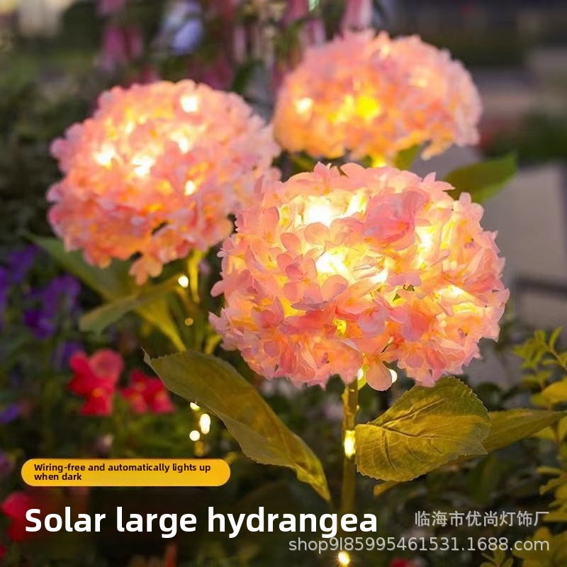 Solar Garden Lights Outdoor Waterproof Garden Balcony Outdoor Lawn Hydrangea Lights European Style Led Lights