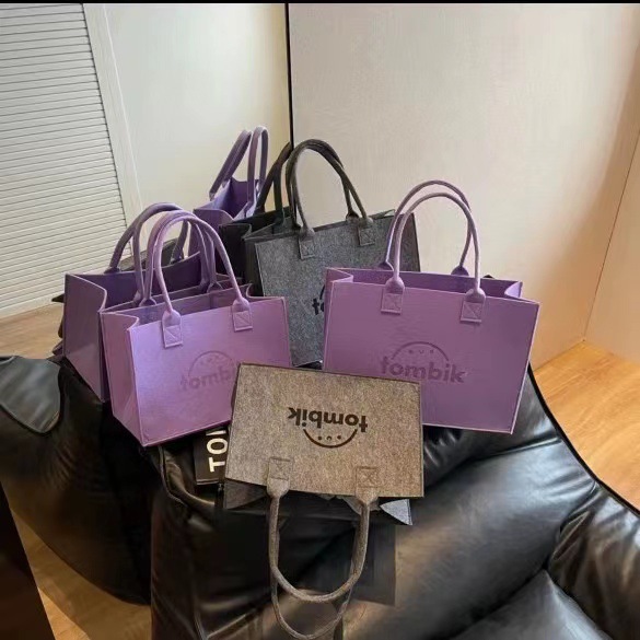 Xiaohongshu new large capacity felt handbag felt bag Internet celebrity same style tote bag gift handbag custom